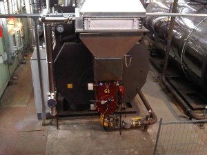 PRODUZIONE CALORE. Una delle caldaie dell’impianto. 