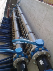 IL COLLETTORE del circuito primario sonde geotermiche impianto da 220 kW.