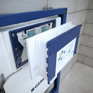 IL MODULO di installazione Geberit Duofix, dettaglio di cantiere