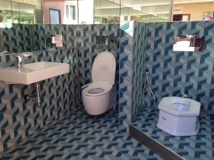 UN BAGNO AUTOPULENTE, tutto in un container, autosufficiente dal punto di vista energetico grazie a pannelli fotovoltaici e dotato di un reattore elettrochimico che separa l'acqua dai reflui, estraendo da questi ultimi l'idrogeno poi utilizzato per la produzione di energia elettrica mediante una cella a combustibile. (foto Caltech)