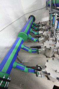 il collettore della vasca di compensazione.