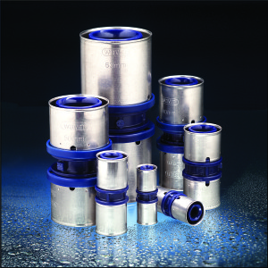 La gamma completa di raccordi Tigris K1 in polifenill sulfone (PPSU) – diametri da 16 a 63 mm.