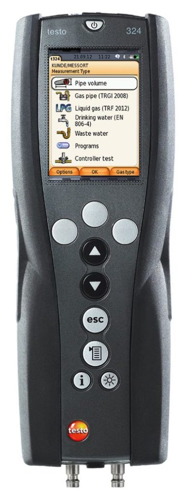 Kit essential Testo 324 per prove di tenuta UNI 11137