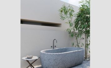 Vasca da bagno monolite in Peperino vasca