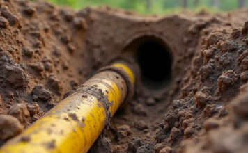 Tubazione di gas metano che attraversa il garage