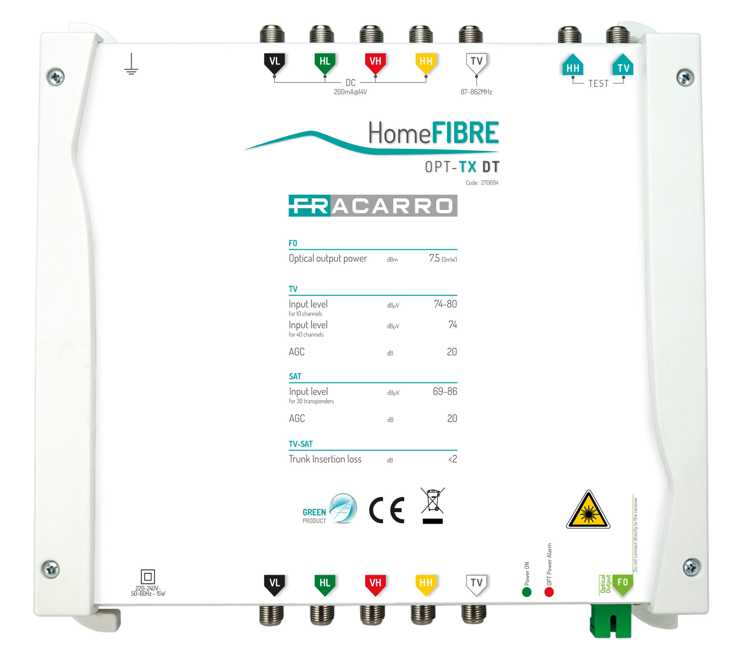 Fracarro Trasmettitore ottico Home Fibre
