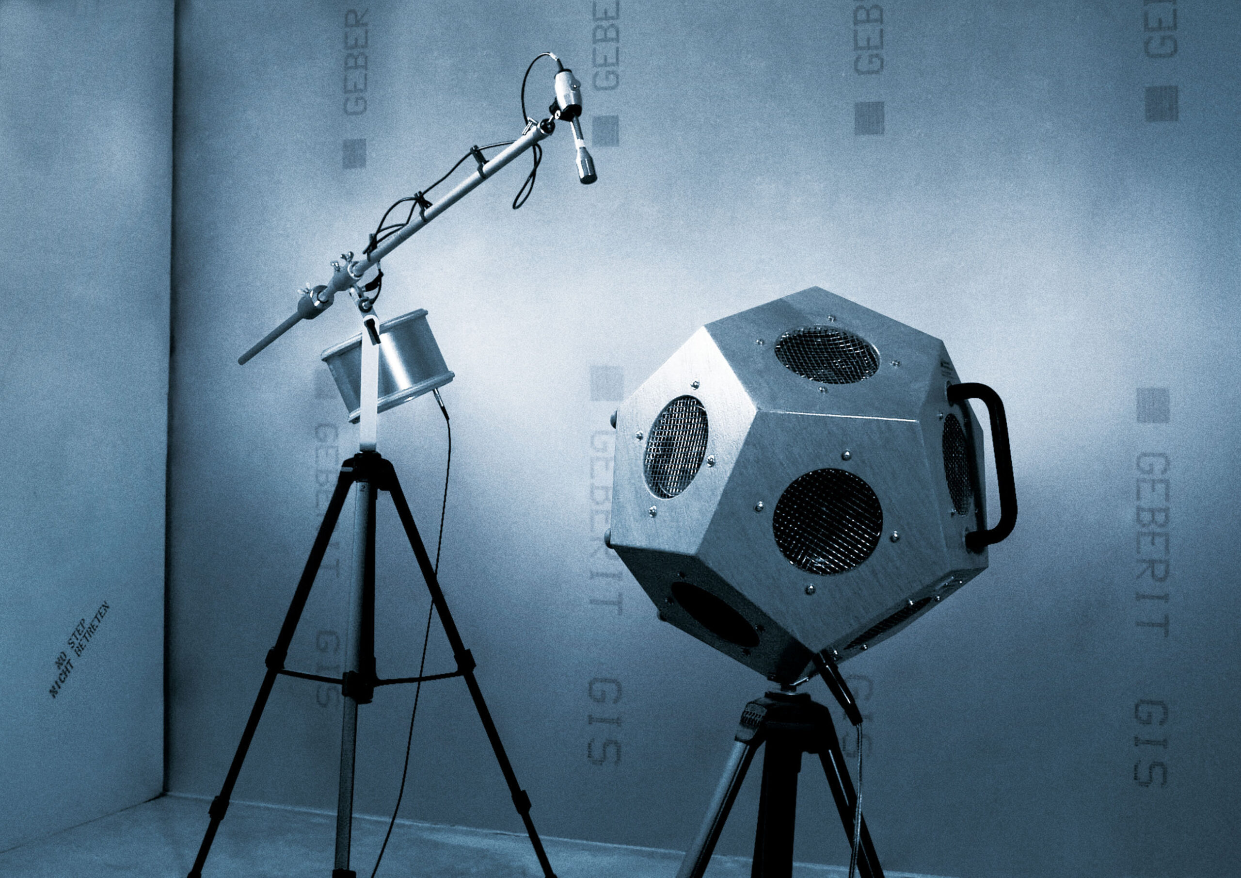 Geberit, laboratorio di fisica delle costruzioni a Jona, test di misurazione.