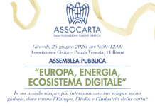 Assocarta: il 25 giugno a Roma l’Assemblea Pubblica “Europa, Energia, Ecosistema Digitale”