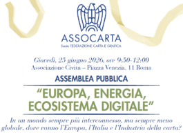 Assocarta: il 25 giugno a Roma l’Assemblea Pubblica “Europa, Energia, Ecosistema Digitale”