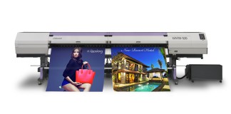 La nuova stampante inkjet UV da 3,2 metri di Mimaki UJV55-320 offre colori vivaci, un elevato grado di opacità per straordinarie insegne retroilluminate e segnaletica.