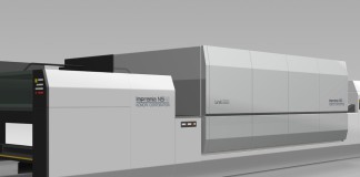 Komori: quando l’innovazione sposa l’automazione La Impremia NS40 con tecnologia di stampa Landa Nanographics lavora il formato B1 alla velocità di 6.500 fogli l'ora.