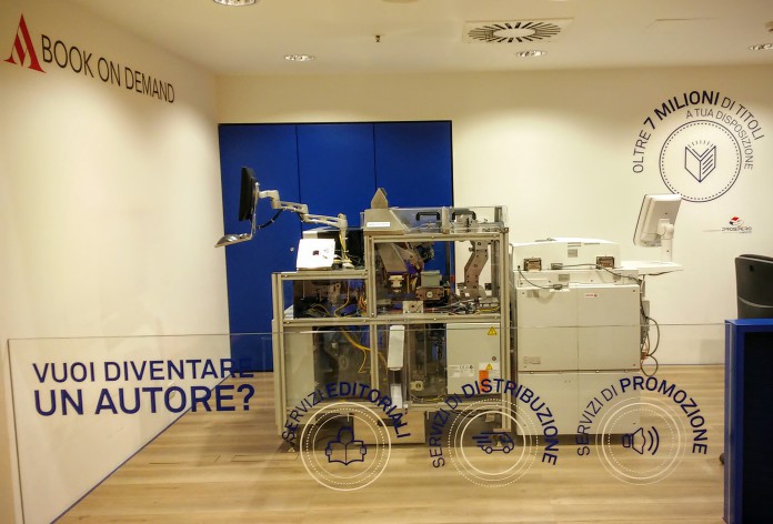 Una strumentazione all’avanguardia che permette di stampare, tagliare e rilegare libri, in perfetta edizione paperback, in soli sei minuti.