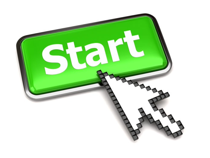 Start button and arrow cursor