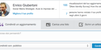 Sfruttare i Social Media specifici per il Business to Business La finestra "Condividi un Aggiornamento" di Linkedin.