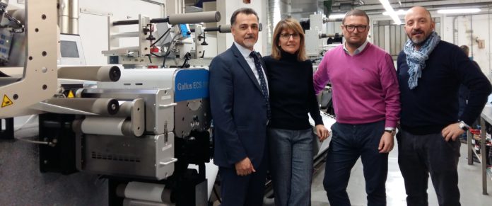 Da sinistra Aldo Franco, Direttore commerciale di Erolabel, Elisabetta Brambilla, Presidente, Andrea Citernesi e Carlo Tessera di Heidelberg Italia.