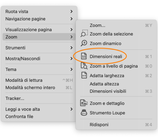 Come fare in modo che il comando Dimensioni Reali funzioni