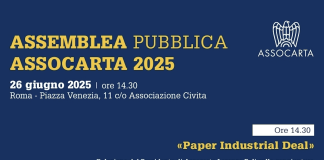 Assocarta: il 26 giugno a Roma l’Assemblea Pubblica “Paper Industrial Deal”