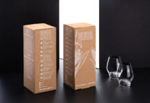 Mondi, stampa digitale bianca su carta kraft per Riedel Glas