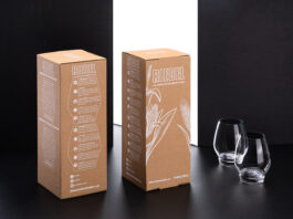 Mondi, stampa digitale bianca su carta kraft per Riedel Glas