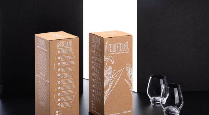 Mondi, stampa digitale bianca su carta kraft per Riedel Glas