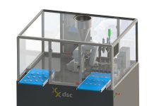 Coupling machine for macarons and biscuits