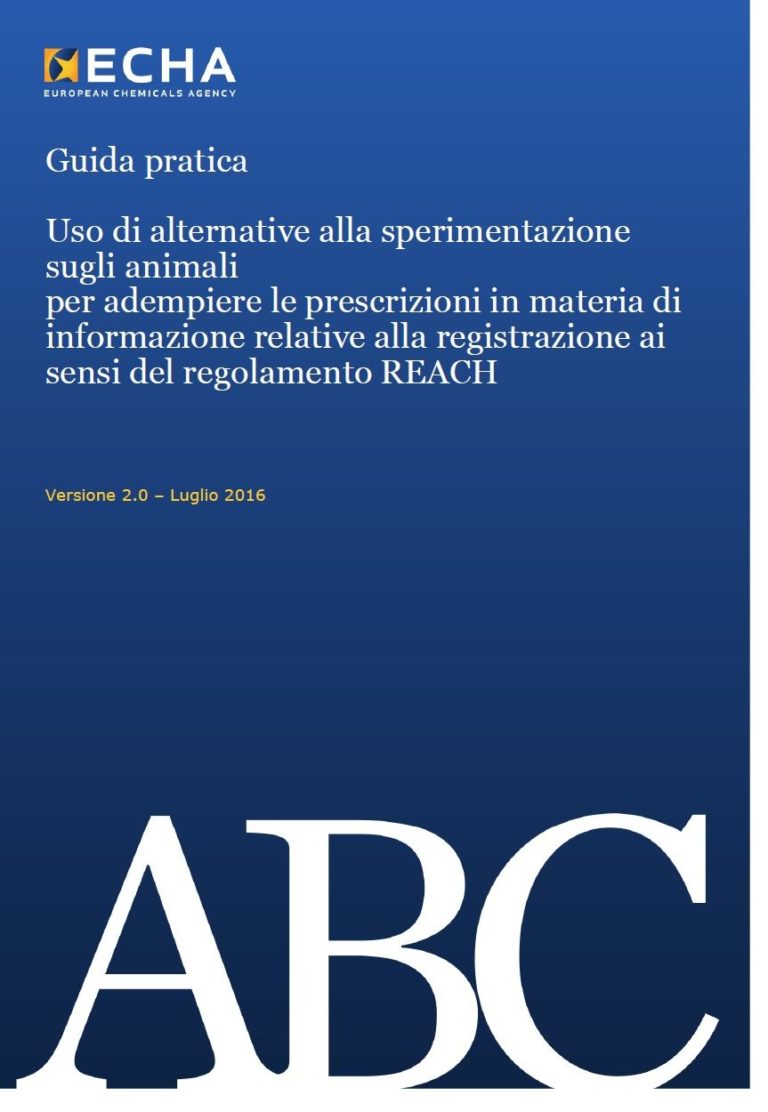 ECHA: pubblicata una guida all’uso dei test alternativi