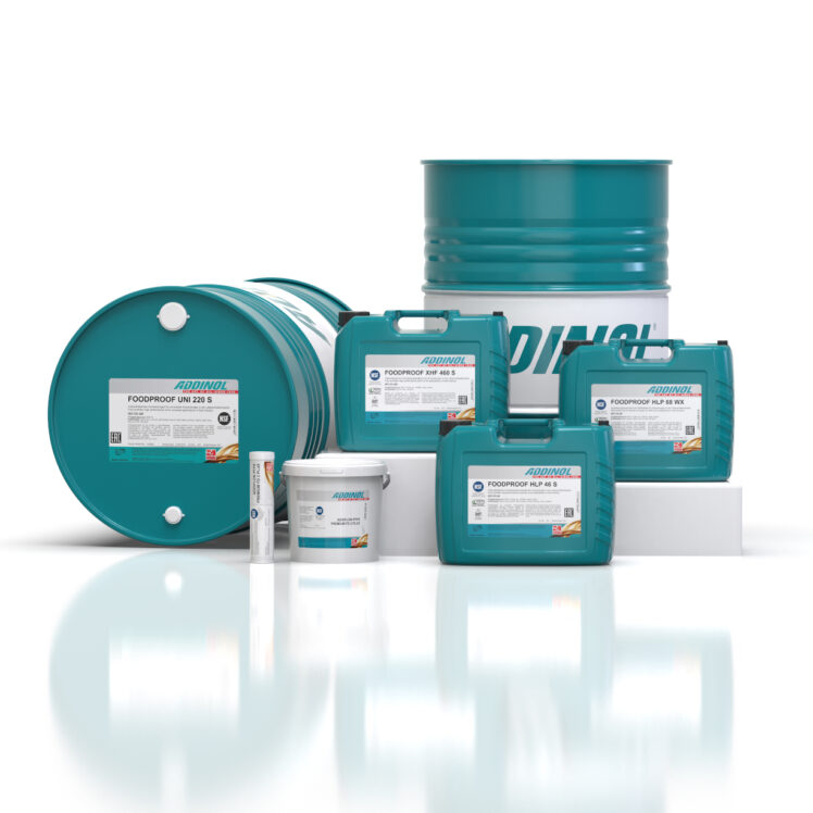 Gli oli lubrificanti Addinol FoodProof formulati per il settore alimentare sono registrati secondo la norma NSF H1 