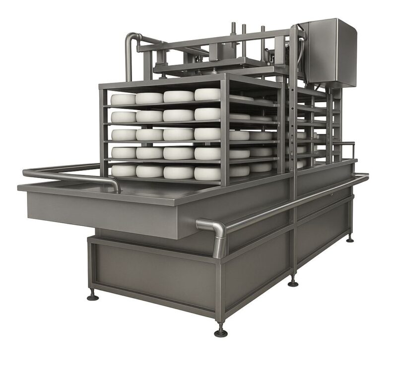 Le saline idriche TAS sono progettate e realizzate per agevolare il carico e lo scarico delle forme sfruttando il cestello a ripiani