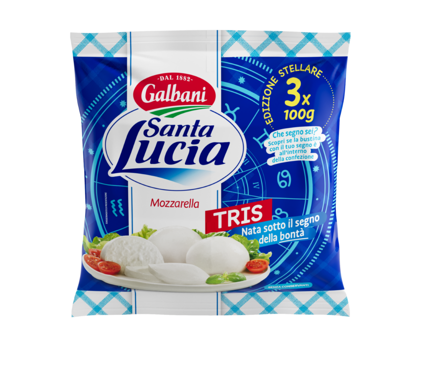 Restyling zodiacale per Galbani Santa Lucia che adotta una nuova veste grafica dedicata all’oroscopo per valorizzare uno dei prodotti iconici del brand 