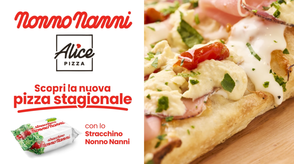 Collaborazione tra Nonno Nanni e Alice Pizza: dall’11 giugno, disponibile una nuova pizza stagionale realizzata con lo Stracchino Nonno Nanni