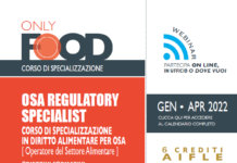 OSA REGULATORY SPECIALIST, diritto alimentare per operatore del settore alimentare
