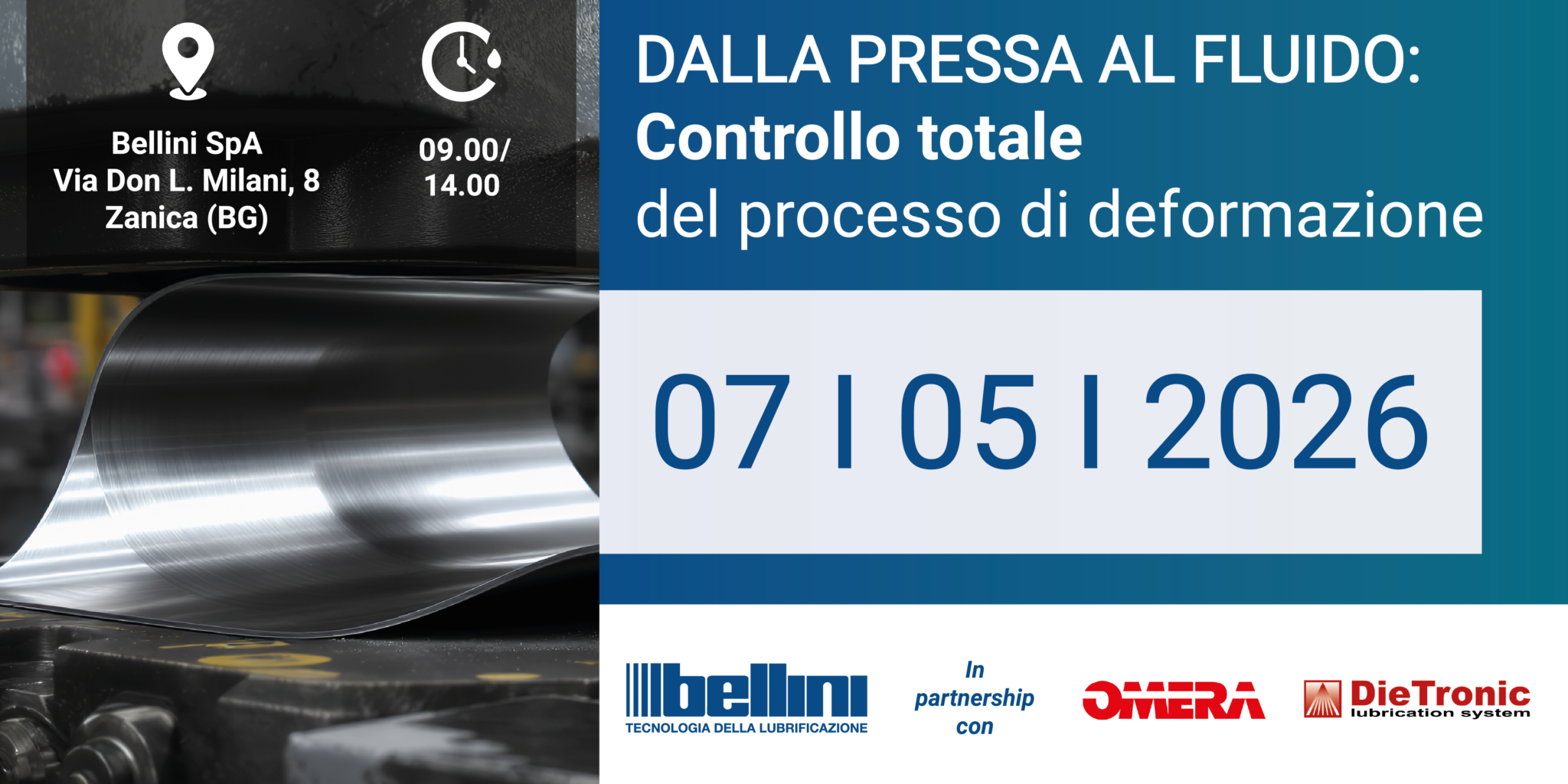 7 maggio | Bellini ti invita all’evento ‘Dalla pressa al fluido: controllo totale del processo di deformazione’