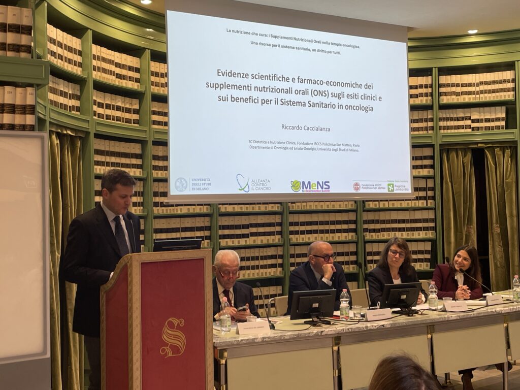 Relatori del convegno al Senato sul ruolo della nutrizione medica nei pazienti oncologici
