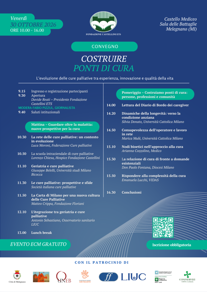 Il programma del convegno promosso da Fondazione Castellini "Costruire ponti di cura"
