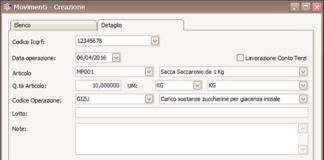 Gestione telematica del registro sostanze zuccherine