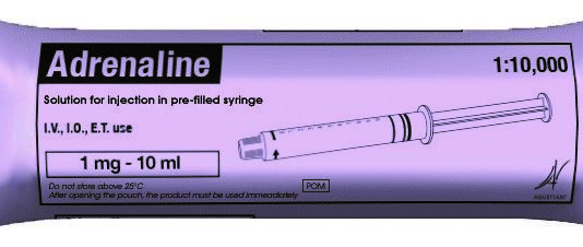 Siringa preriempita di adrenalina senza solfiti