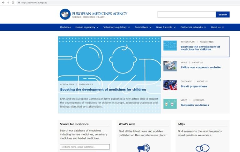 EMA: on-line il nuovo sito