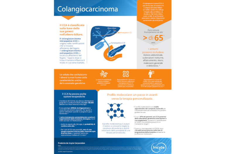 Colangiocarcinoma o cancro dei dotti biliari (CCA)
