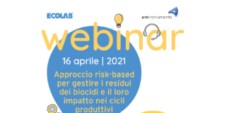 Webinar, “Approccio risk-based per gestire i residui dei biocidi e l’impatto nei cicli produttivi”