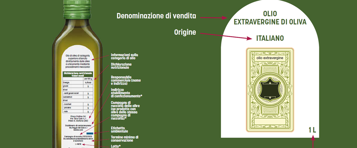 etichettatura olio extravergine di oliva