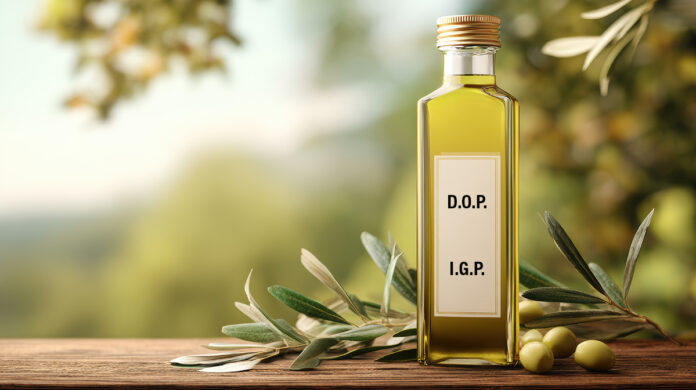Arthritis - Soothing Foods. Olive oil bottle surrounded by olive