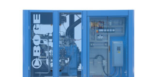 Water-cooled, oil-free screw compressors
