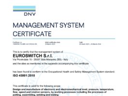 Euroswitch achieves UNI ISO 45001 Certification