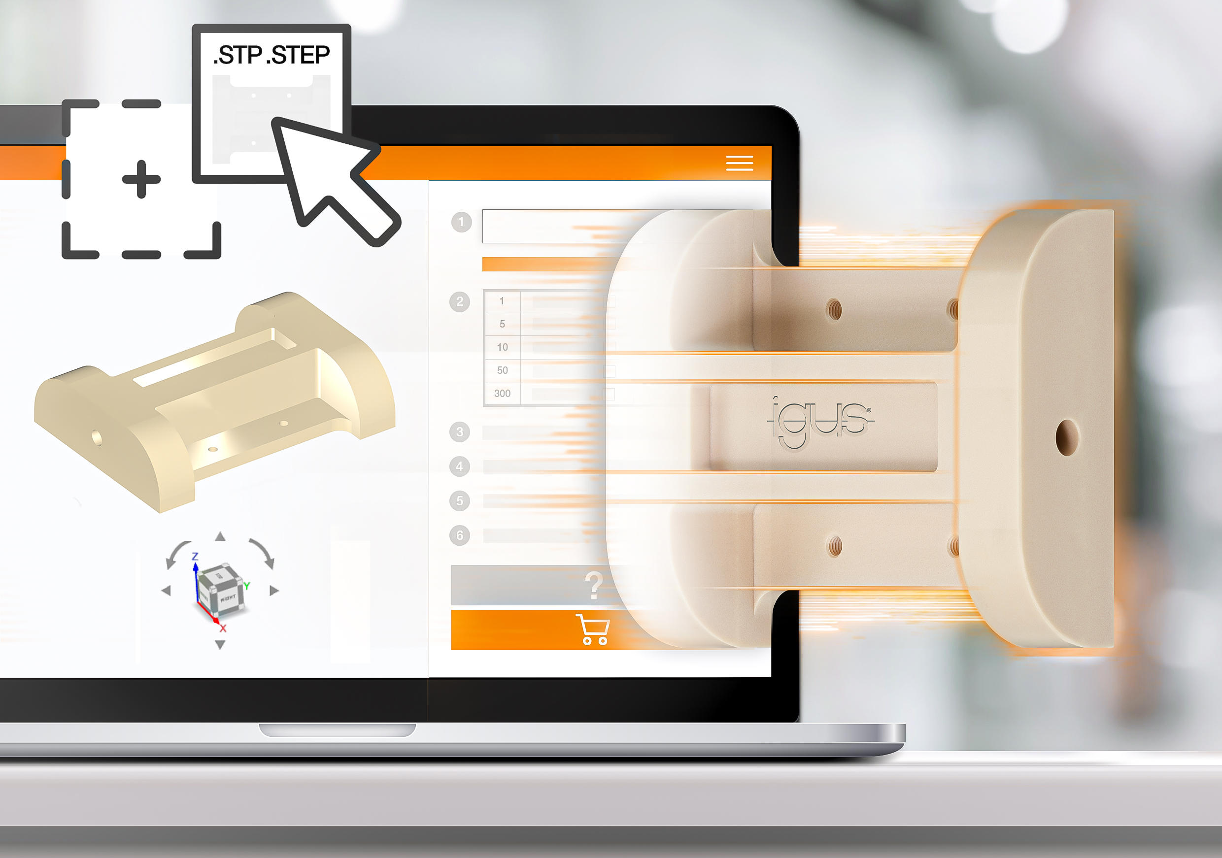 Configure and order individual CNC parts