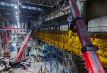 Replacement of crane girder beams underway at the oxygen steel plant
