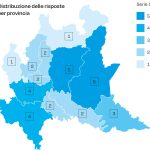 Fig. 2 Distribuzione delle risposte al questionario per provincia sul territorio della Lombardia.
