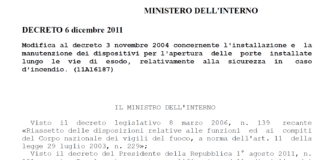 Dal 18 febbraio illegali i maniglioni antipanico senza CE