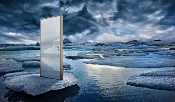 Porta a Cilindro Europeo - Pannello Bristol - Pantografato con inserti - Bianco Ral 9010 e acciaio inox