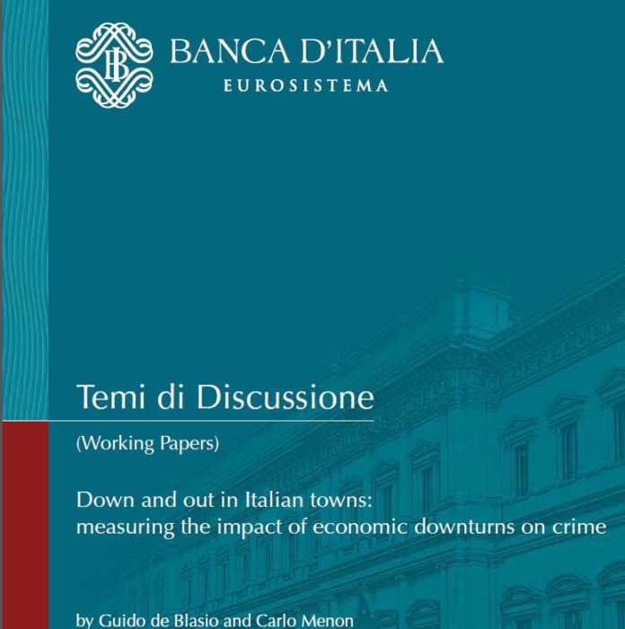 Studio Banca Italia relazione furti-crisi copertina