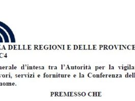 Appalti pubblici: siglato protocollo intesa cooperazione regioni-vigilanza